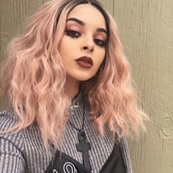 Ombre Black Pink Lace Front Wig